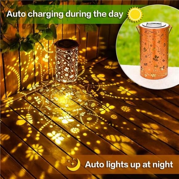 Bee Solar Lanterns Outdoor Waterproof Hanging Solar Lights Bee Gifts for Women - Picture 4 of 7
